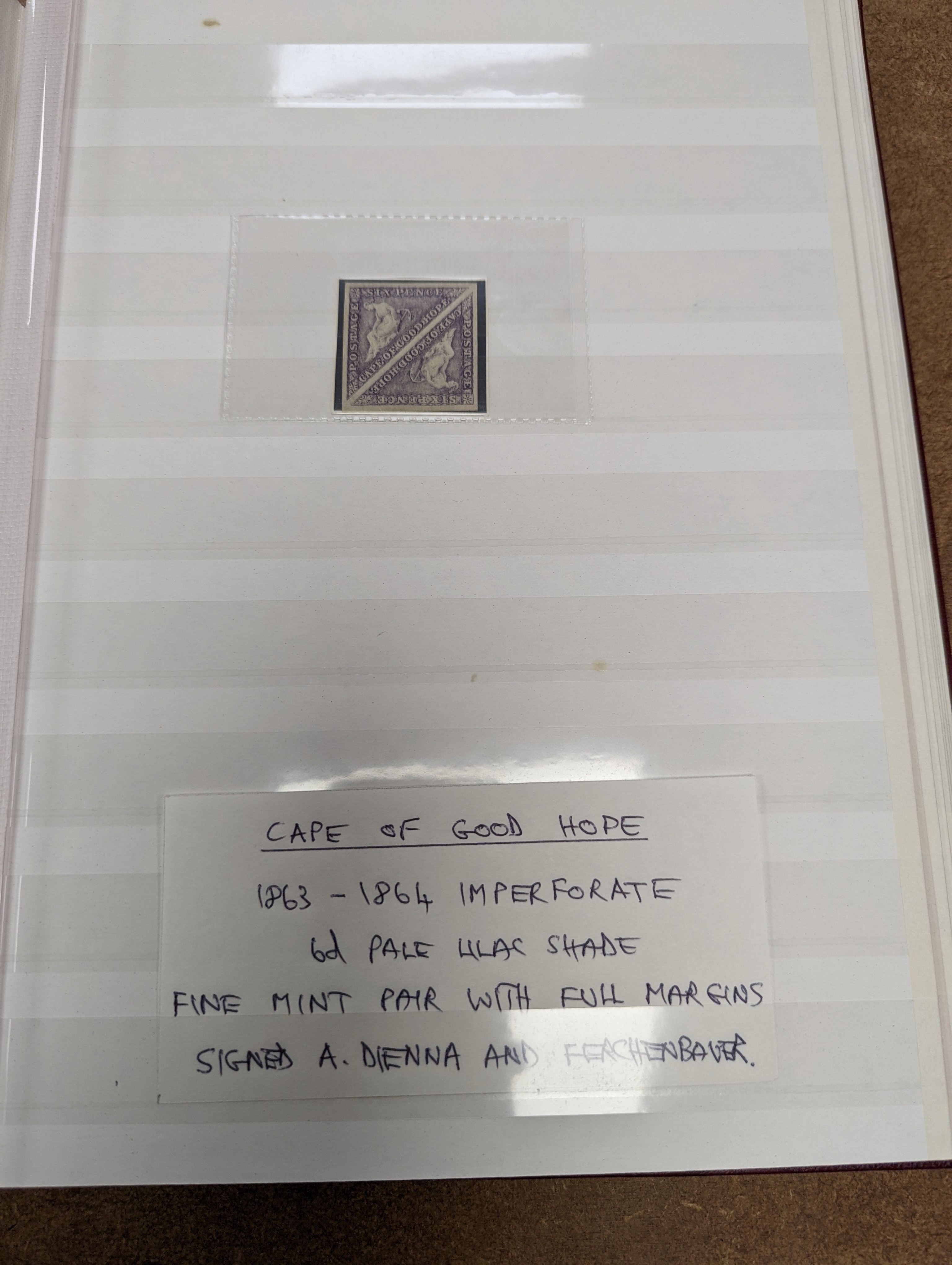 Cape of Good Hope - fine collection in 2 albums and stock book from 1853 1d used pair, 4d block of three used (and certificate), 1859 1sh dark green mint pair, 1861 1d woodblock used (sg 13a), 1863-64 1d, 4d and 6d mint